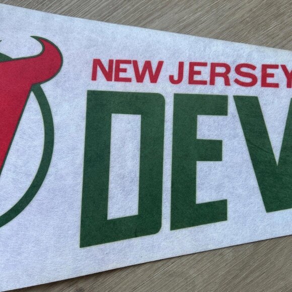 Early 1980'S New Jersey Devils NHL Hockey Pennant Flag - Picture 4 of 10